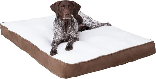 Happy Hounds Daisy Deluxe Supportive Sherpa Dog Bed, Large (48 x 36 in.), Mocha