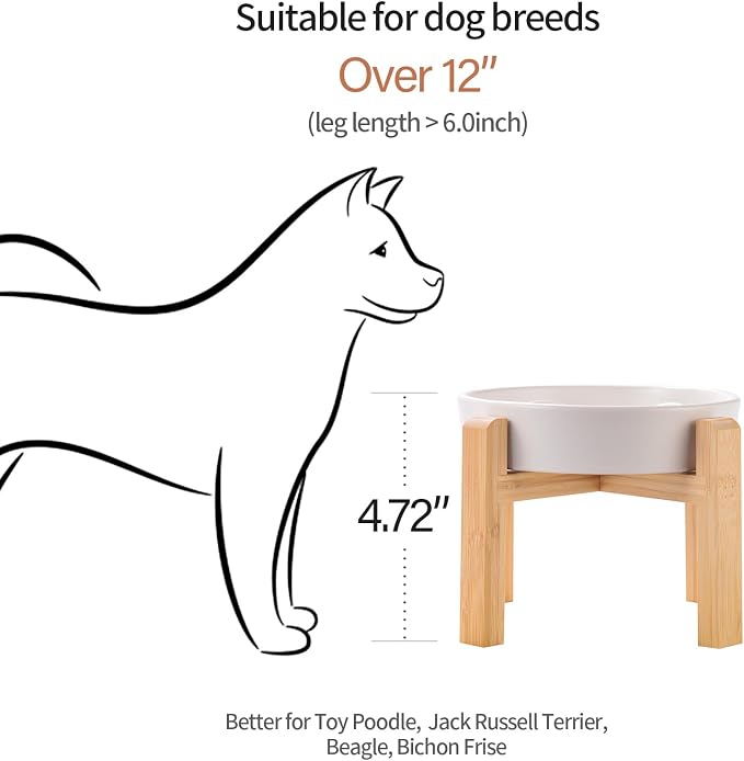 White Ceramic Slow Feeder Dog Bowl for Small and Medium Breed,Elevated/Raised 6.1 in Slow Feeding Bowl,Puzzle Dog Food Bowl for Fast Eater,Maze Dish for Fast Eater