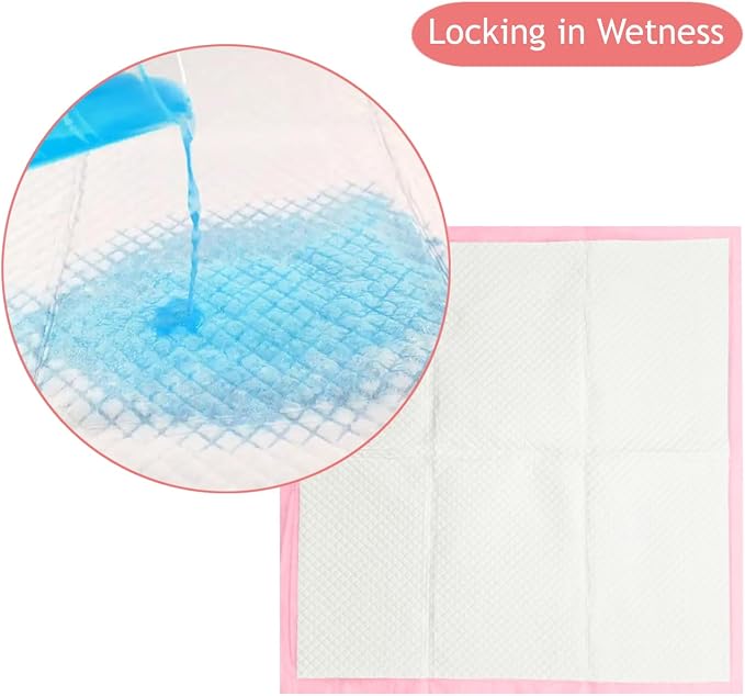Heavy Duty Pink Puppy Pee Pads, 50 Count - 22 x 22 Inch Dog Training Pads, Leak-Proof Quick Absorb 6-Layer Design for Pet Potty Training, Ideal for Puppies, Cats, Rabbits, and Guinea Pigs