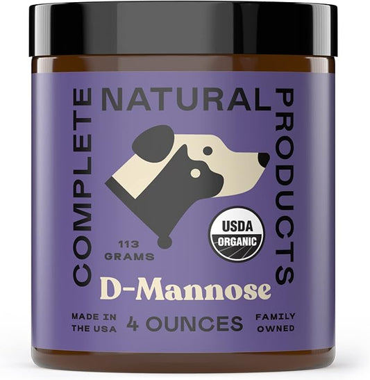 CNP Organic D'Mannose Powder for Pets 4oz - Powder D Mannose Support for Dogs Cats, Pure D-mannose Blend, Easy Mix Urinary Wellness Aid, Non GMO Made USA Animal Supplement Health Care Use Formula