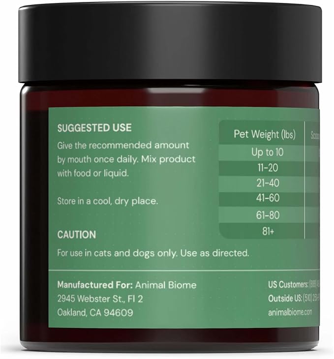 Animal Biome Gut Defend Health Supplement for Dogs & Cats 60g (70 Scoops), Supports Microbiome Balance, Toxin Binding, Natural Pathogen & Digestive Lining Defense, Detox & Immune Support, Food Topper