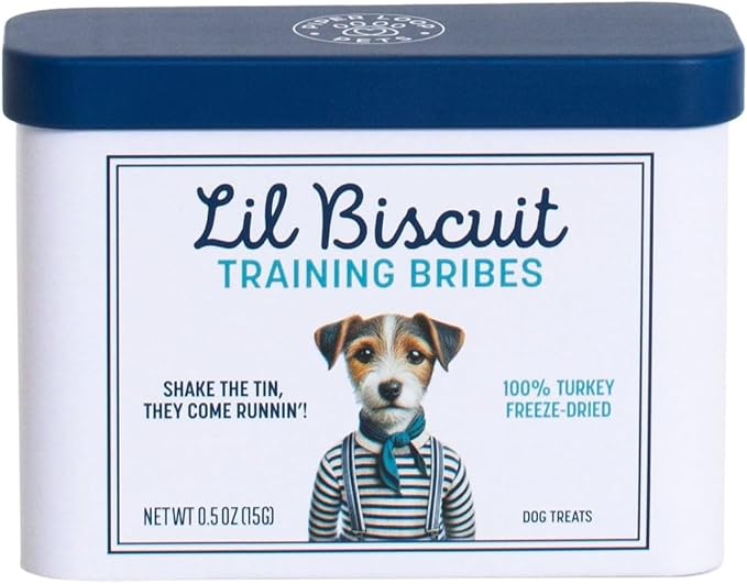 Piper Loop | Lil Biscuit Training Bribes | Pocket-Size Refillable Tin | Freeze-Dried | ~20 Treats | 100% Turkey | 0.5 oz
