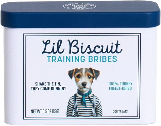 Piper Loop | Lil Biscuit Training Bribes | Pocket-Size Refillable Tin | Freeze-Dried | ~20 Treats | 100% Turkey | 0.5 oz
