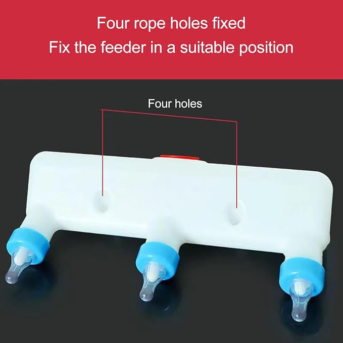 GLOGLOW 3L Goat Milk Feeder, Durable Feeding Bucket, Farm Drinking Equipment with 3 Nipples for Professional Breeders, Farmers, Pet Care Experts, Ranch Managers, Home Farm Owners
