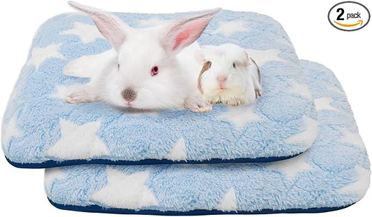 Homimp 2 Pack Guinea Pig Bed, Waterproof Reusable Small Animal Bed,Super Absorbent Pee Pad Mat for Rabbit Bunny Hamster Rat Hedgehog Chinchilla,Washable Fleece Cage Liners 12"x12"