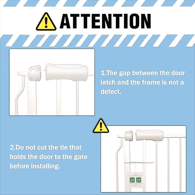 ALLAIBB Extra Wide Pressure Mounted Baby Gate Walk Through Child Kids Safety Toddler Tension White Long Large Pet Dog Gates with Extension for doorways Kitchen (24.02-29.13/61-74cm, White)