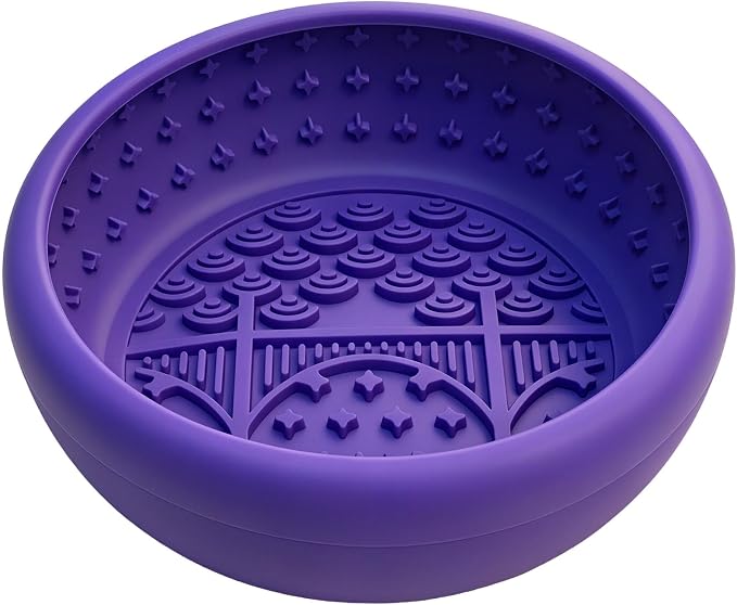 Slow Feeder Dog Bowls for Cats, Silicone Puzzle Pet Anxiety Relief Lick Mat | 2 cups,food-grade BPA free, strong suction,dishwasher safe,small medium large breeds , dry wet frozen food,slow down eating