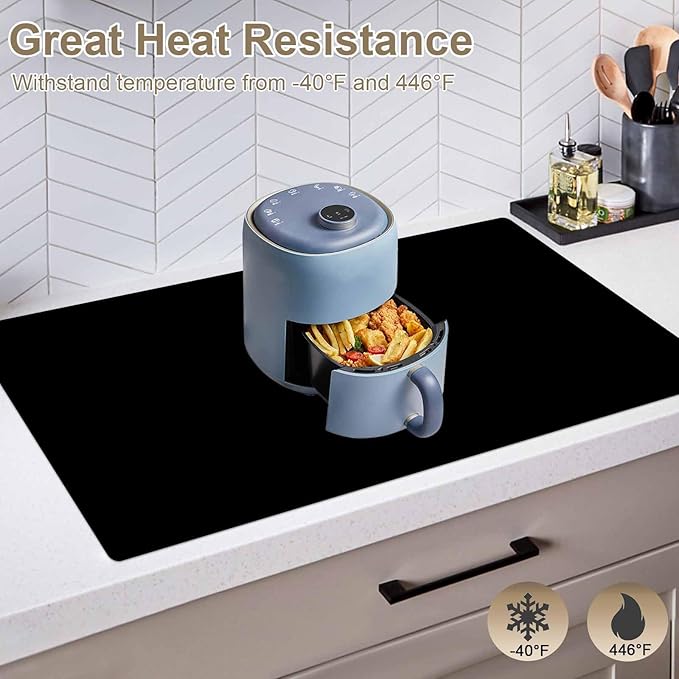 36"x24"(90cmx60cm) Large Silicone Mat for Kitchen Counter, Heat Resistant Non-Slip Countertop Protector, Waterproof Silicone Craft Mat for Kitchen Island, 2Pack (Light Gray)