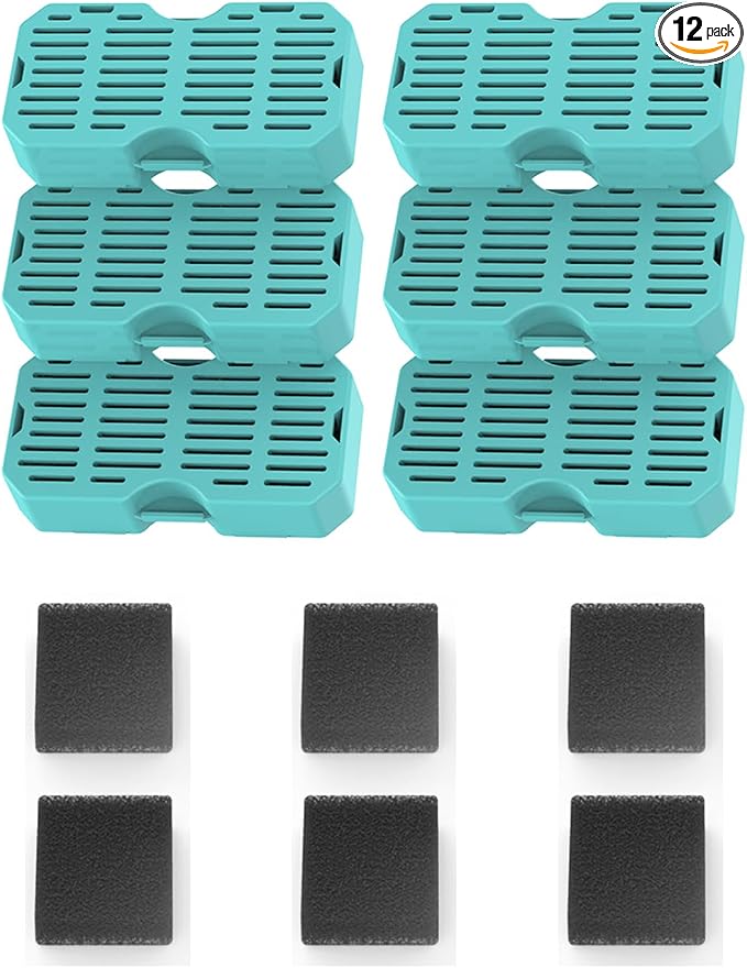 Lawfery Cat Water Fountain Filters, 6+6 Pack for Stainless Steel Cat Fountain (SM09)