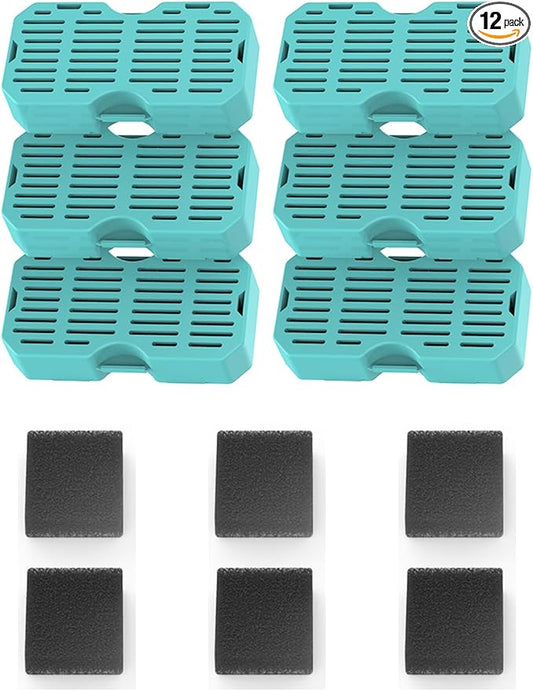 Lawfery Cat Water Fountain Filters, 6+6 Pack for Stainless Steel Cat Fountain (SM09)