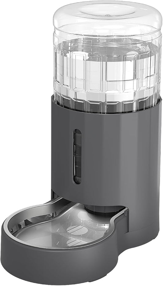 JUNSPOW Cat Water Dispenser and Stainless Steel Bowl, Automatic Gravity Water Dispenser for Cats or Small Medium Size Dogs, Large Capacity, Easy to Clean and Safe for Pets