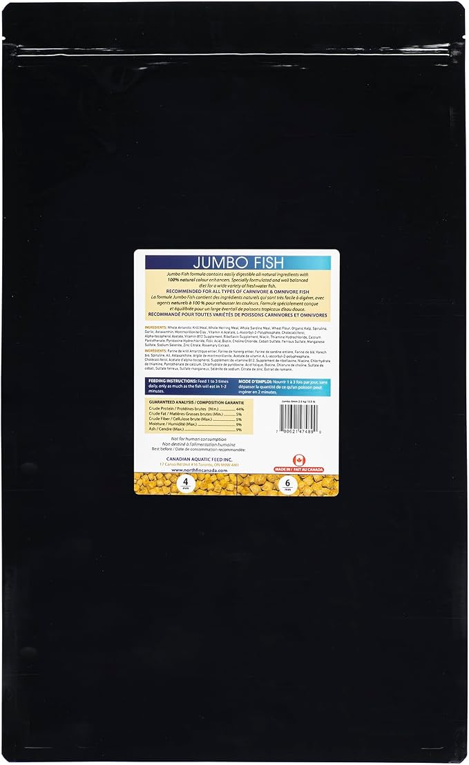 Northfin Fish Food Jumbo Formula Slow Sinking Pellets (6mm 2.5kg)