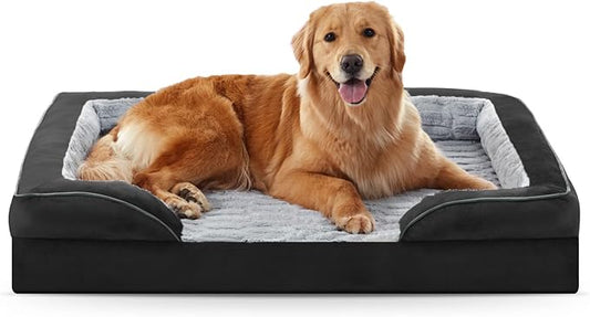 FURTIME Orthopedic Large Dog Bed, XL Waterproof Dog Beds, 42x35x6.5 Supportive Foam Pet Couch Bed with Removable Washable Cover and Nonskid Bottom