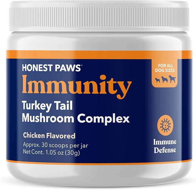 Honest Paws Dog Shampoo and Conditioner - Plant Based, All Natural & Dog Digestive and Immunity Booster with Turkey Tail Mushroom Blend - Bundle
