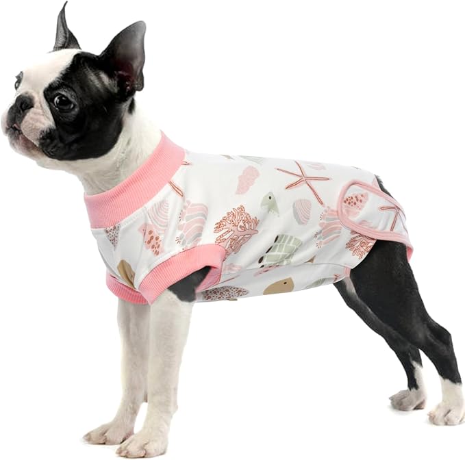 IDOMIK Dog Recovery Suit for Female Spay - Adjustable Anti-Licking Dog Post Surgery Onesie, Male Female Dog Neuter Spay Suits, Soft Abdominal Wound Bandage & E-Collar Cone Alternative