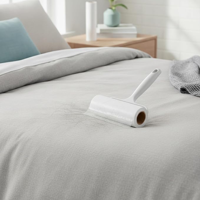 Lint Roller with Replaceable Sticky Refill, PP Plastic Handle for Pet Hair and Lint Removal from Clothing and Furniture
