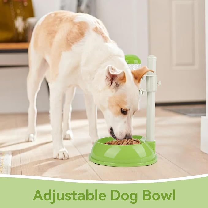 Dog Crate Water Bottle Dispenser, Adjustable No Drip Standing Dog Water Bottle Stand Pet Water Dispenser for Dogs and Cat(Green)