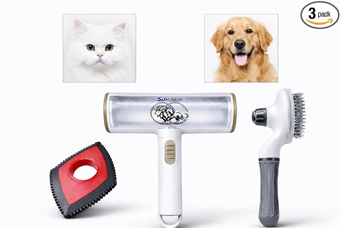 3 in-1 Set,Pet Hair Removal Roller,Hairbrush Shaving Brush.Reusable,Cleaning Brushes for Dogs and Cats. Effectively Removes Pet,from Carpets, Rugs, Laundry, Clothing, Sofas, and Upholstery