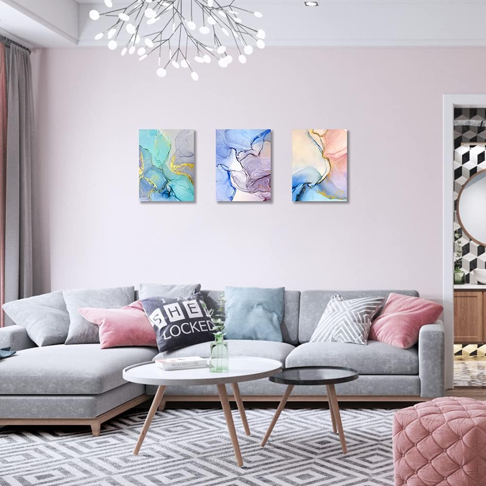 Abstract Wall Decor For Living Room Canvas Wall Art Paintings For Bedroom Colorful Color Abstract Wall Artworks Pictures For Office Kitchen Decoration Bathroom Home Decorations Art 3 Piece 16x24 Inch