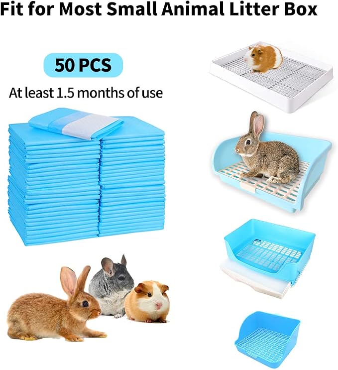 Amakunft 2 Pcs Guinea Pig Bed Mat Washable, Rabbit Winter Bed Pad for Indoor & Rabbit Pee Pads, Pet Toilet/ Potty Training Pads, Super Absorbent Guinea Pig Disposable Diaper