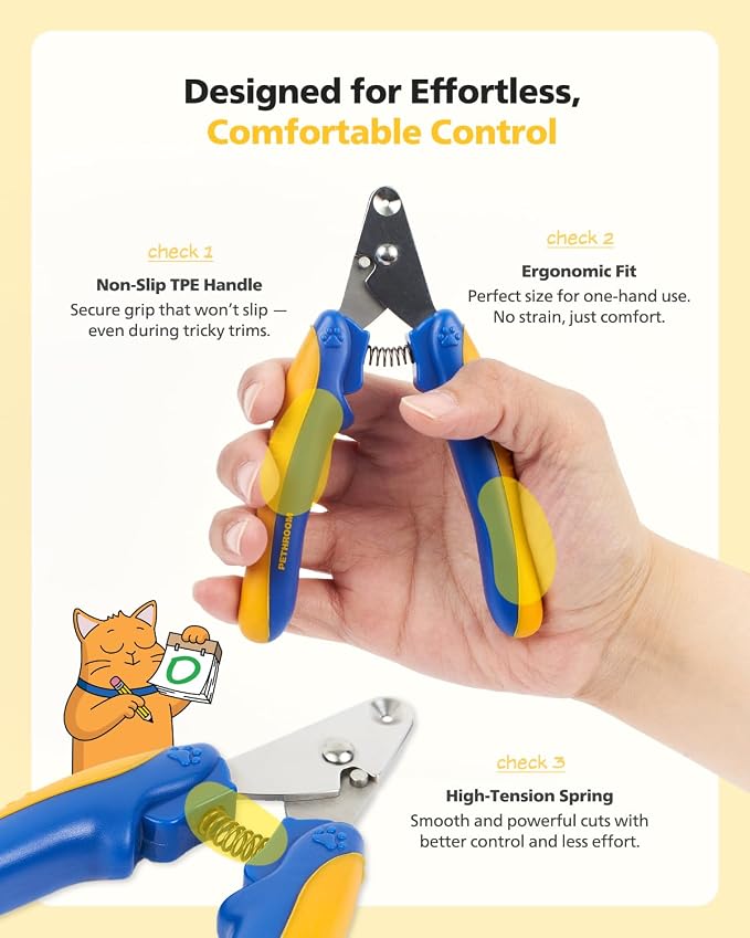 [PETHROOM] Bundle - Cat Paw Care Set | Lick Safe Paw Soother & Moisturizer for Dry, Cracked Paws | Cat Nail Clipper with Circular Cut Hole (2mm)