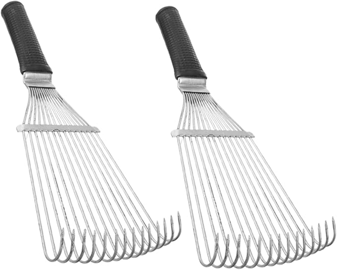 2pcs Rake and Grooming Brush for Dogs and Cats Dematting Comb for Shedding Ergonomic Handle for Comfortable Use for -haired Pets
