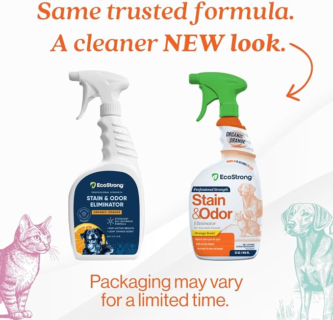 Orange Odor Eliminator | Pet Odor Deodorizer for Strong Odor | Enzyme Stain Cleaner for Cats, Dogs, and Pets | Great for Carpets, Furniture, Dog Kennels, and More (32 Fl Oz)