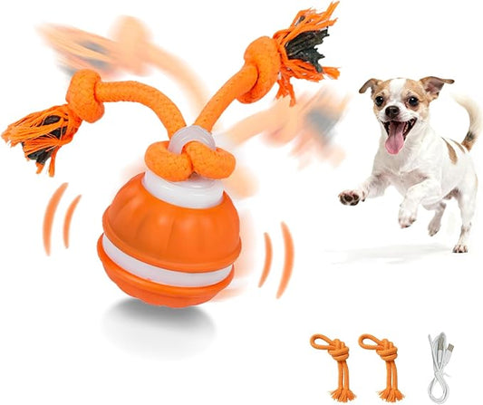 Interactive Dog Toys Dog Ball,Automatic Rolling and Bouncing Moving Dog Toy,Squeaky Rolling Balls with Flashing Light,USB Rechargeable Chew Toys for Puppy Small Dogs, Pet Ball to Keep Them Busy