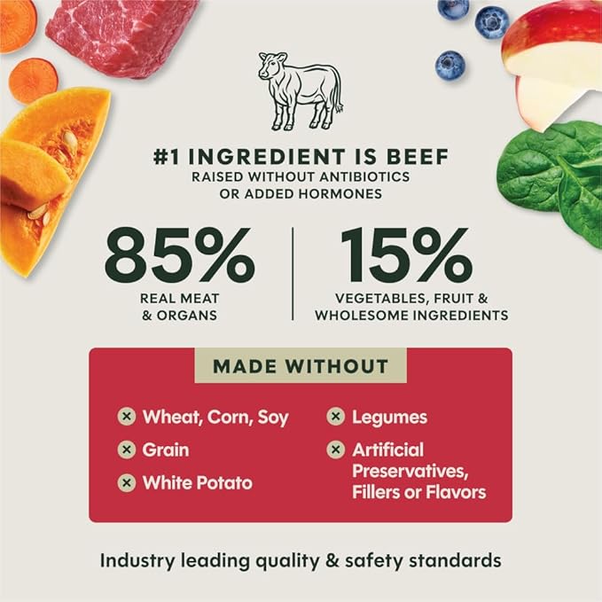 Instinct Freeze-Dried Meals, FreshDried Bites, Natural Dog Food, Grain-Free - Grass-Fed Beef, 3 oz. Bag