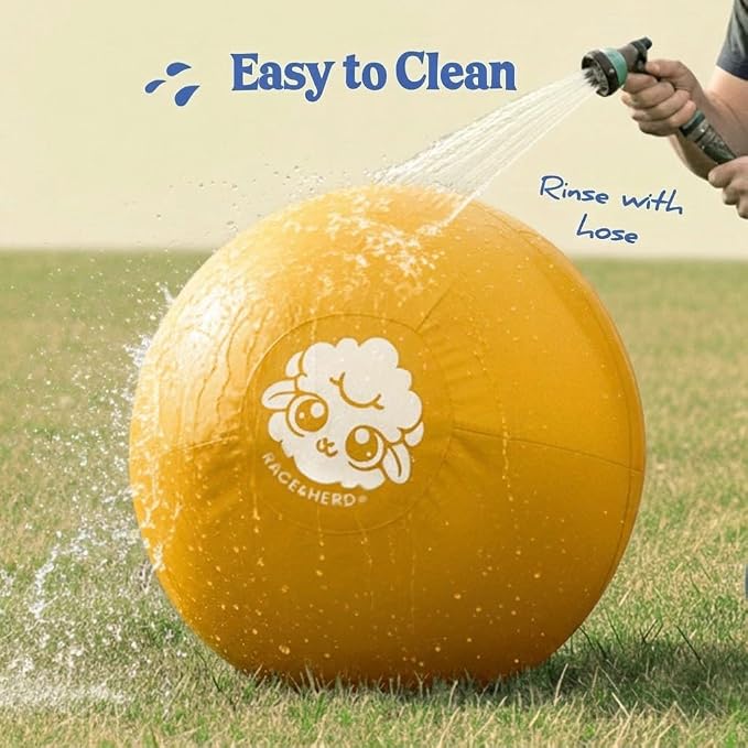 Race&Herd 18" Original XXL Herding Ball for Dogs - Herding Toys, Giant Dog Ball for Australian Shepherds, Border Collies - Durable Dog Outdoor Training Toy for Small Breeds (Gold)