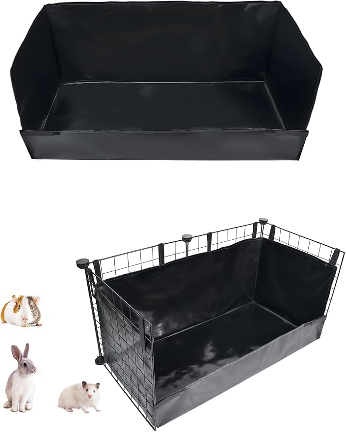 Guinea Pig Cage Liner, for 28"x13" Area Litter Box & Hay Feedder for Guinea Pig Rabbits Hamsters Hedgehogs Ferrets and Other Small Animals. Black