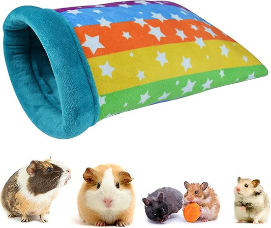 HOMEYA Hamster Sleeping Bag, Small Pet Animals Soft Flannel House Bed Nest Hideout Pouch Sack Sleeping Bed for Hedgehog Squirrel Bunny Guinea Pig Rat Warm Cage Decor Accessory (14 * 11 inch)