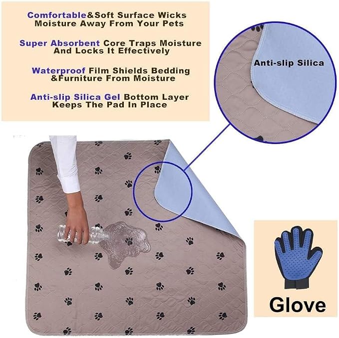 Washable Dog Pee Pads 60X84 inches, Puppy Pads, Reusable Pet Training Pads, Waterproof Pet Pads for Dog Bed Mat, Super Absorbing Whelping Pads