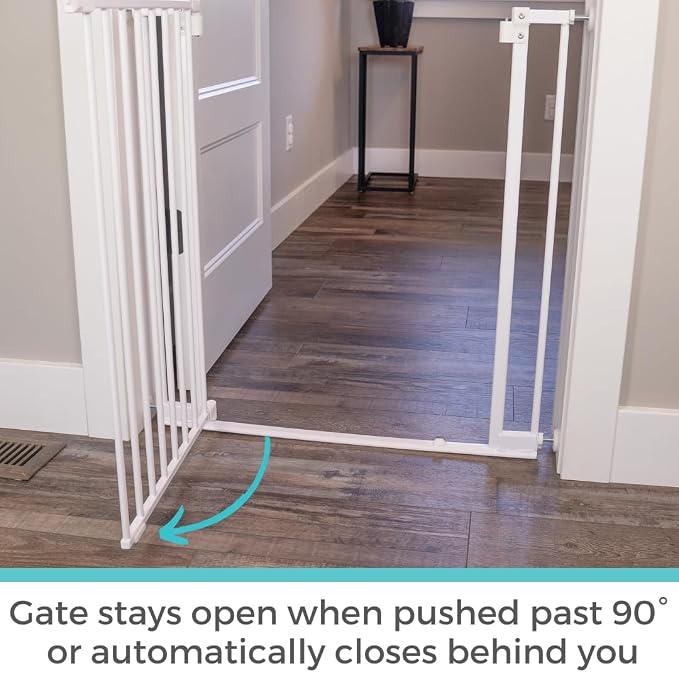 Toddleroo by North States - StepSafe Auto Close Baby Gate: Adjustable Safety Gate for Kids - 29 to 38 Inches Wide - 30 Inches Tall - White