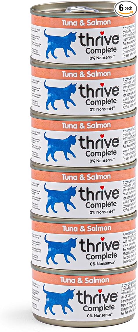 thrive Complete 100% Natural Multiple Flavors Food for Cats (6 Packs, Tuna and Salmon)