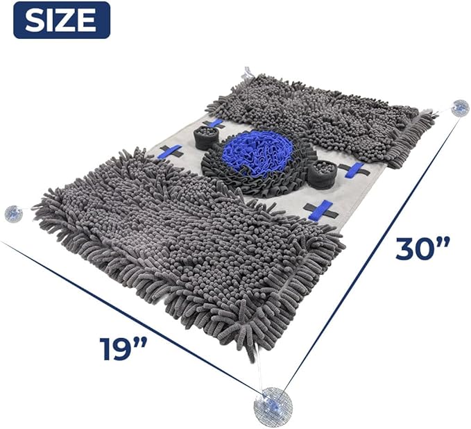 Muddy Mat® Double Chenille & Fleece Snuffle Mat for Dogs – 19x30 Interactive Snuffle Mat for Dogs Large Breed – Slow Feeding Mat for Training, Foraging & Stress Relief