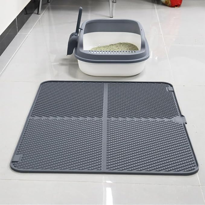 Silicone Pet Food Mat for Cats & Dogs, Waterproof Dog Bowl Mat & Cat Feeding Mat, Non-Slip Dog Mat for Food and Water, Pet Placemat & Silicone Tray (30X22.5)