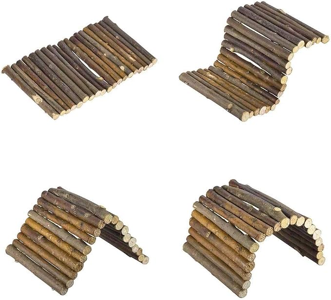 PINVNBY Guinea Pig Wooden Ladder Bridge (20 x 11.8 in) Rabbits Hideout, House, Tunnel, Rodents Chew Toys for Bunny, Chinchillas, Hedgehogs, Ferrets, Rat and Small Animals-Extra Large
