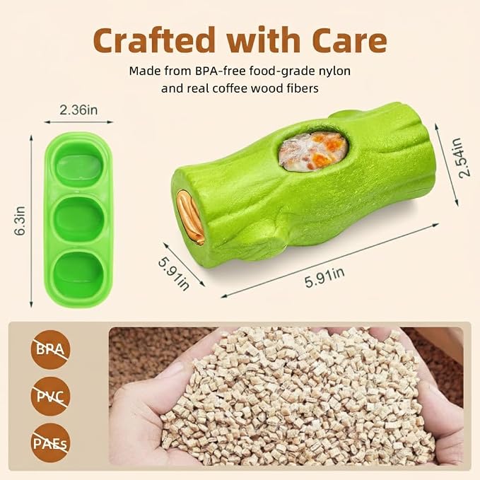 2 Pack Dog Toys for Aggressive Chewers, Interactive Indestructible Dog Toys with Frozen Treat Function, Durable Dog Puzzle Toy for Large & Medium Dogs, Orange & Green