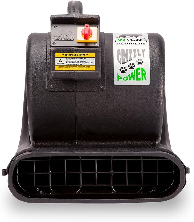 B-Air Grizzly Gp-1 1 HP 3550 CFM Air Grizzly Mover Carpet Dryer Floor Fan for Water Damage Restoration Equipment & Pet Cage Dryer Black