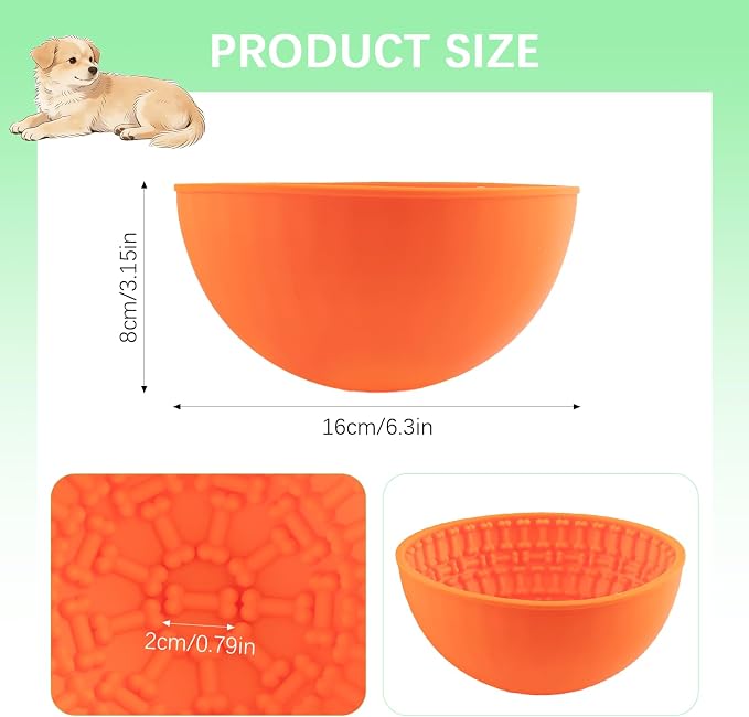 4 Pcs Dog Lick Bowl Wobble Silicone Dog Slow Feeder Bowl Lick Mat Interactive Toy Enrichment Feeder for Cat Pet Oral Health for Boredom Anxiety Relief, Calming, 4 Colors