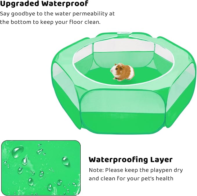 Amakunft Small Animal Pop-Up Playpen with Mesh Cover, 47'' x 23.6'' x 15'' Chicken Brooder Box, Play Pen Indoor Outdoor for Guinea Pigs, Bunny, Rabbits, Kittens