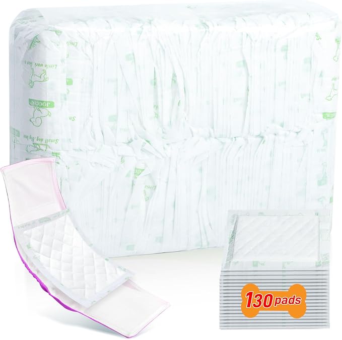 Dog Diaper Liners for Male and Female Dogs, 130ct, Super Absorbent Disposable Dog Diapers Booster Pads fit Most Pet Belly Bands and Wraps (X-Large)