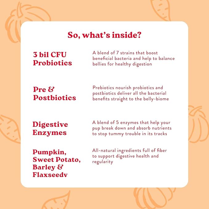 Bocce's Bakery Pumpk’n Spice Treats + Probiotic Supplement Bundle for Dogs – All-Natural, Wheat-Free Cookies & 7 Strains of Probiotics to Support Digestion – Baked in The USA with Real Ingredients