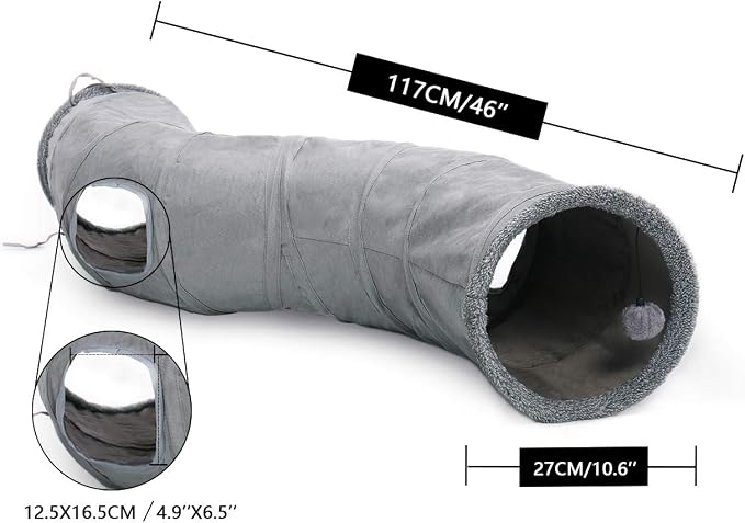 PAWZ Road Cat Tree, 30 Inches Cat Tower Bundle with PAWZ Road Cat Tunnel Collapsible S Shape 10.5 Inches in Diameter