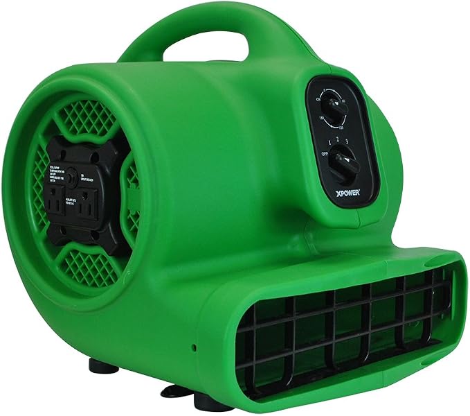 XPOWER P-430AT Pro 1/3 HP 2000 CFM Centrifugal Air Mover, Carpet Dryer, Floor Fan, Blower, Daisy Chain, for Water Damage Restoration, Janitorial, Plumbing, Home Use