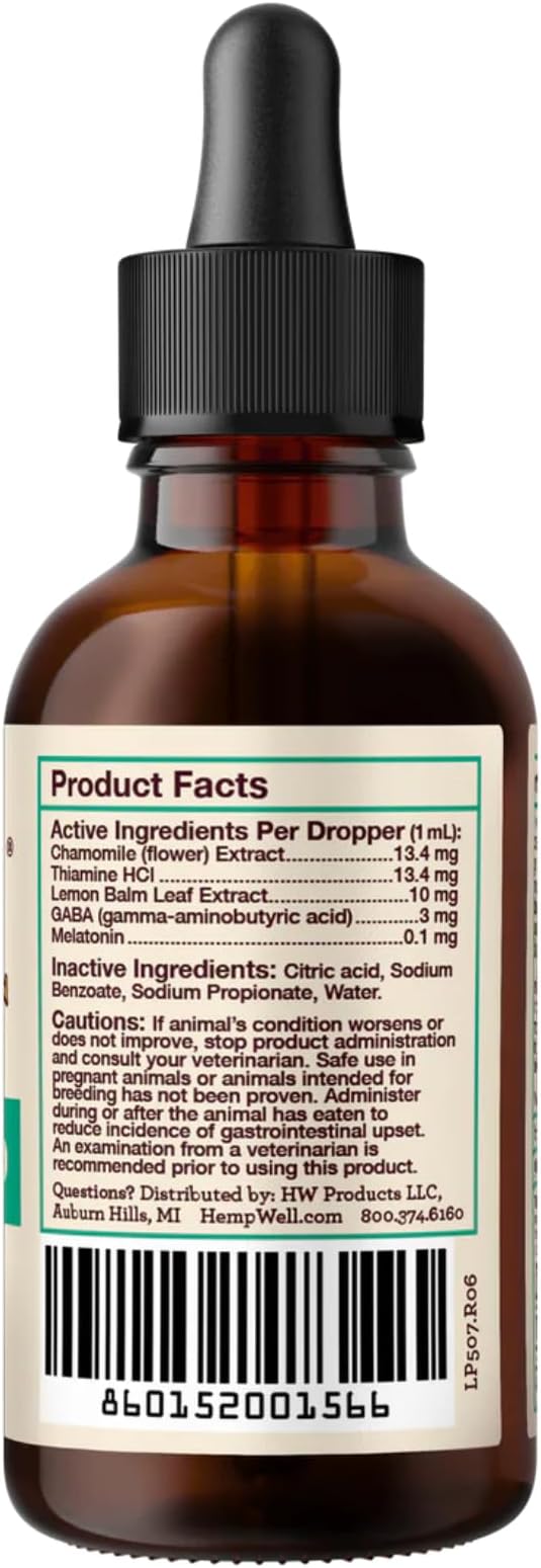 Hemp Well Calm Bird Oil, Organic Hemp, Stress, Hormones & Plucking Support