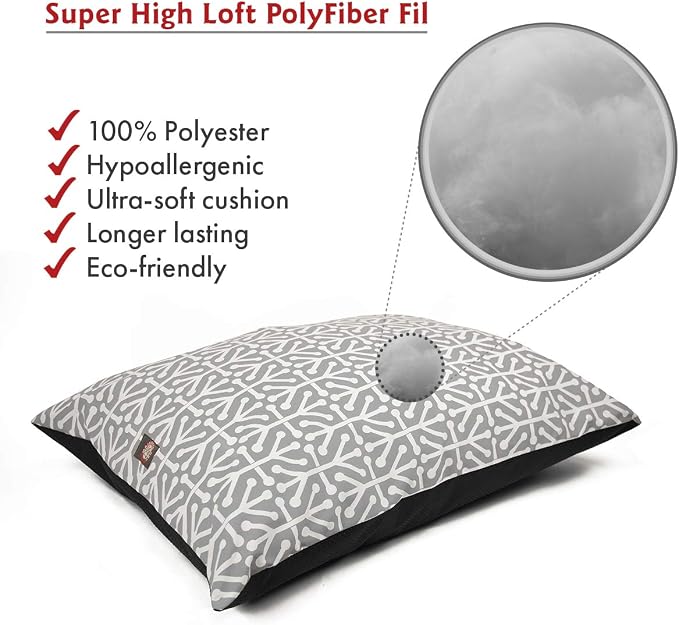 Majestic Pet Rectangle Medium Dog Bed Washable – Non Slip Comfy Pet Bed – Dog Crate Bed Super Value Pillow Dog Bed – Dog Kennel Bed for Sleeping - Dog Bed Medium Breed 35 x 28 Inch – Aruba Gray