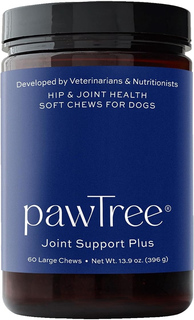 pawTree Joint & Hip Support Supplement for Dogs with Glucosamine, Chondroitin, MSM, Tumeric & Green Lipped Mussels - Vitamins, Supplements & Health Essentials - All-Natural Mobility Soft Chews