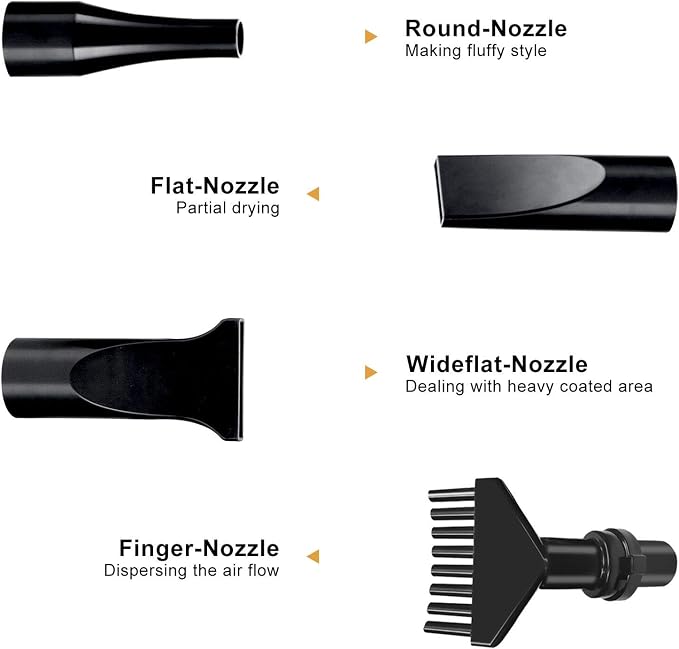 High Velocity Dog Grooming Dryer, Dog Blow Dryer, Pet Hair Dryer with Heater, Adjustable Speed, Black